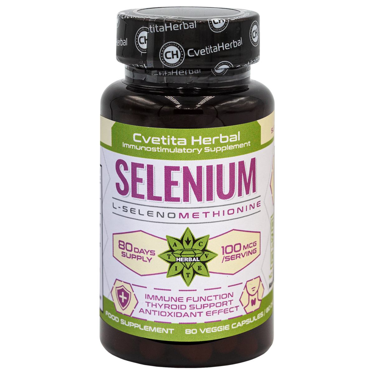 Selén (Se) - Vegetariánsky (80 kapsúl x 100 mcg)