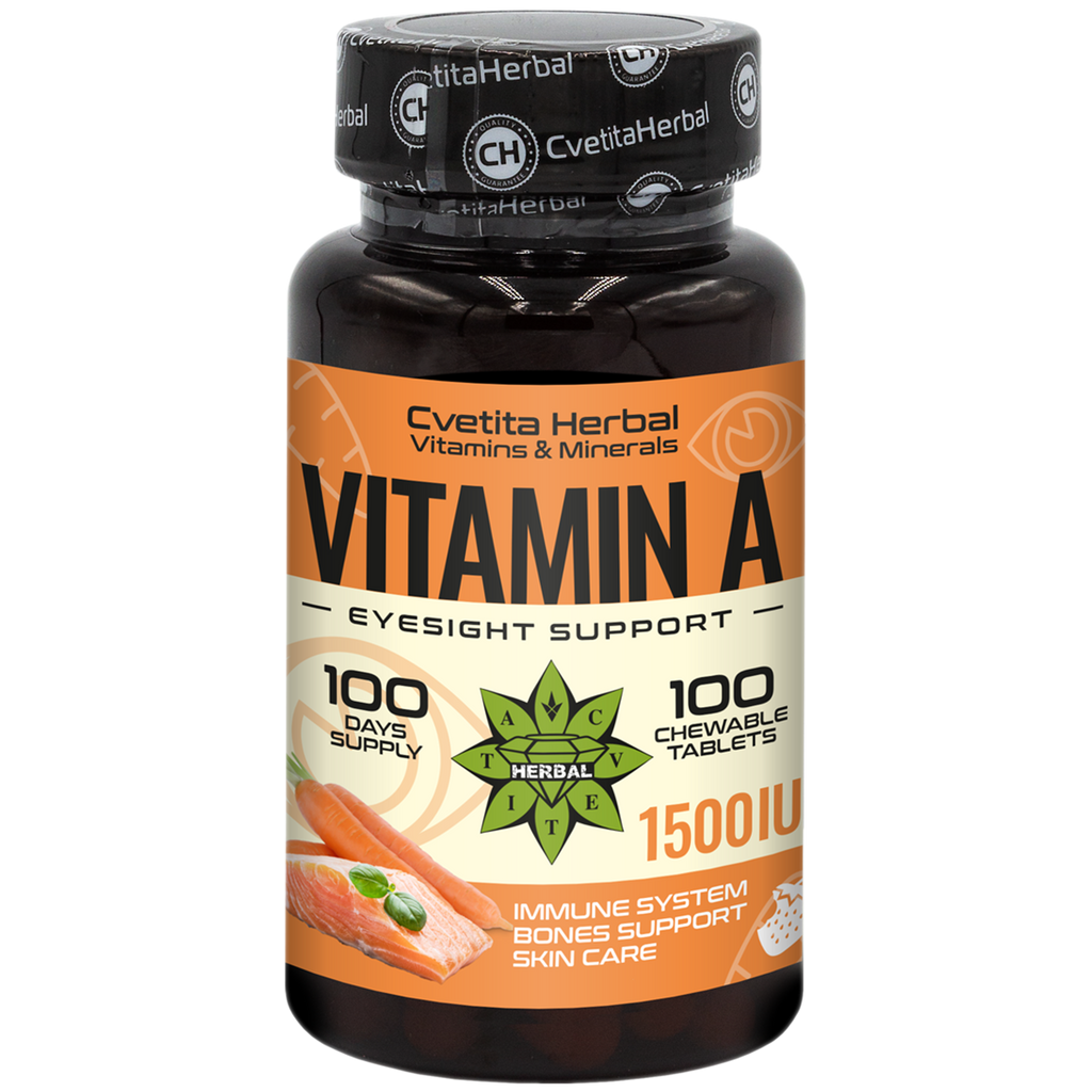 Vitamín A - Žuvací (100 tabliet 1500 IU)