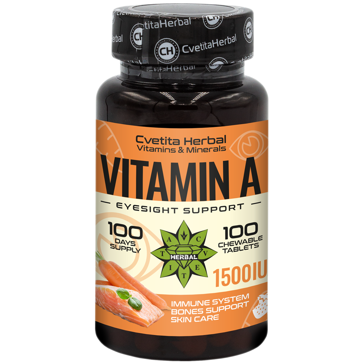 Vitamín A - Žuvací (100 tabliet 1500 IU)