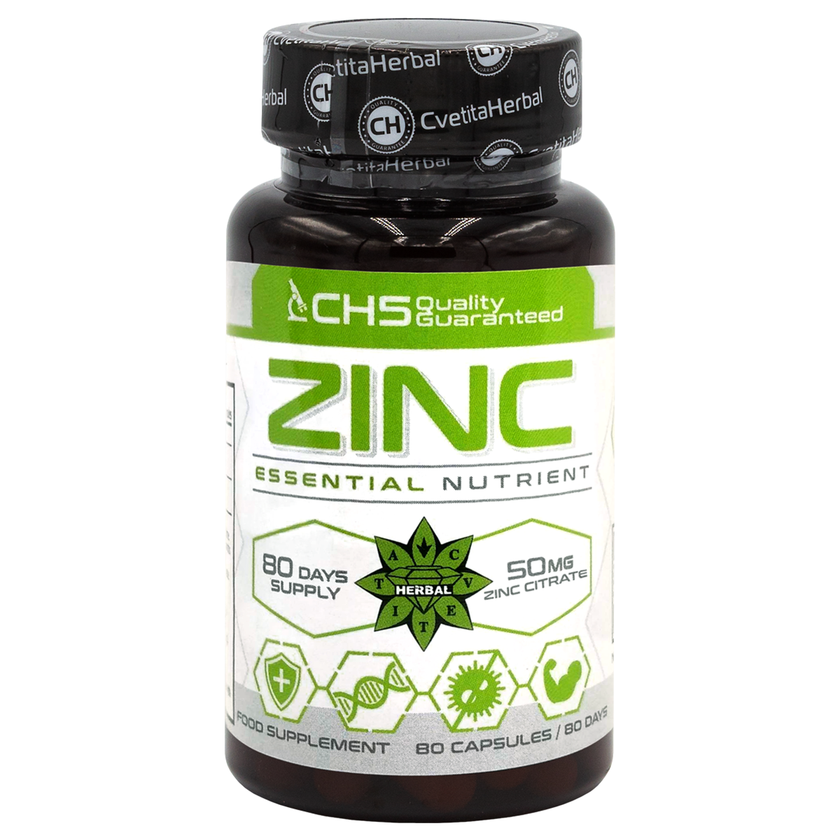 Zinc Citrate - Zinc (80 kapsúl x 50 mg)