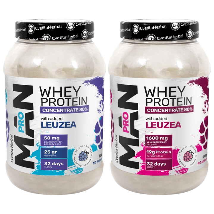 Srvátková bielkovina s leuzea a papájovými enzýmami - MAN PRO WHEY CONCENTRATE (800 g)