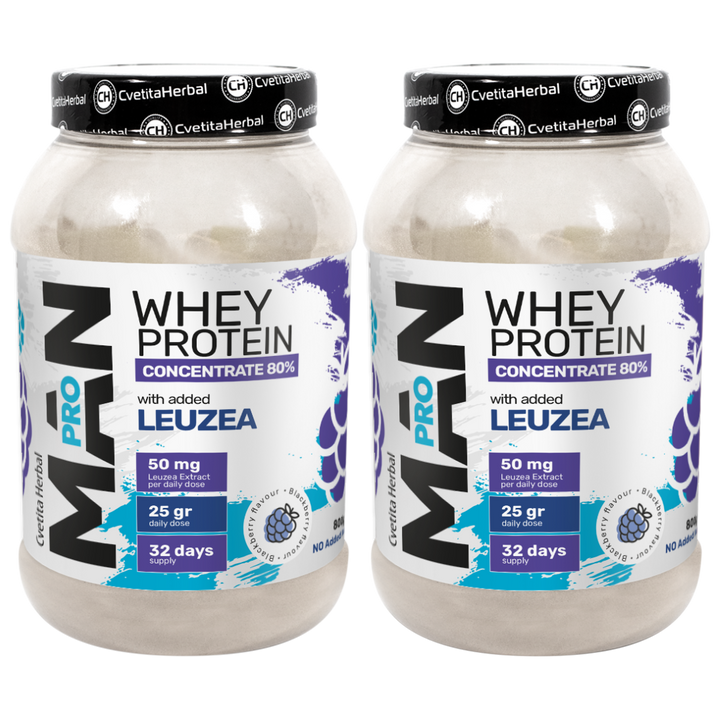 Srvátková bielkovina s leuzea a papájovými enzýmami - MAN PRO WHEY CONCENTRATE (800 g)