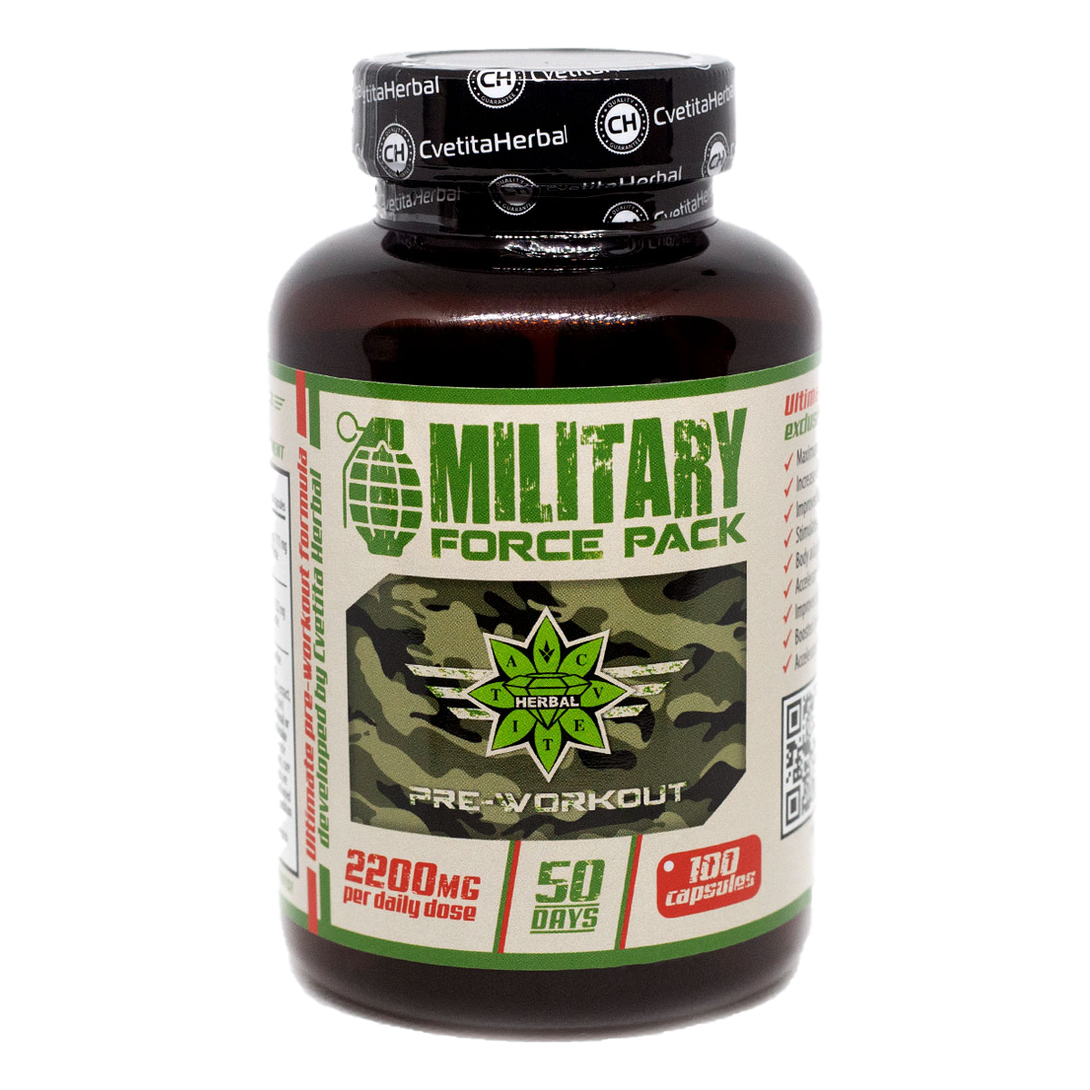 Bylinky a aminokyseliny - Military Force Pack (100 kaps x 1100 mg)