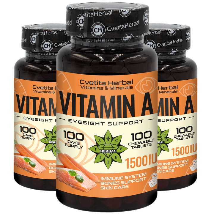 Vitamín A - Žuvací (100 tabliet 1500 IU)