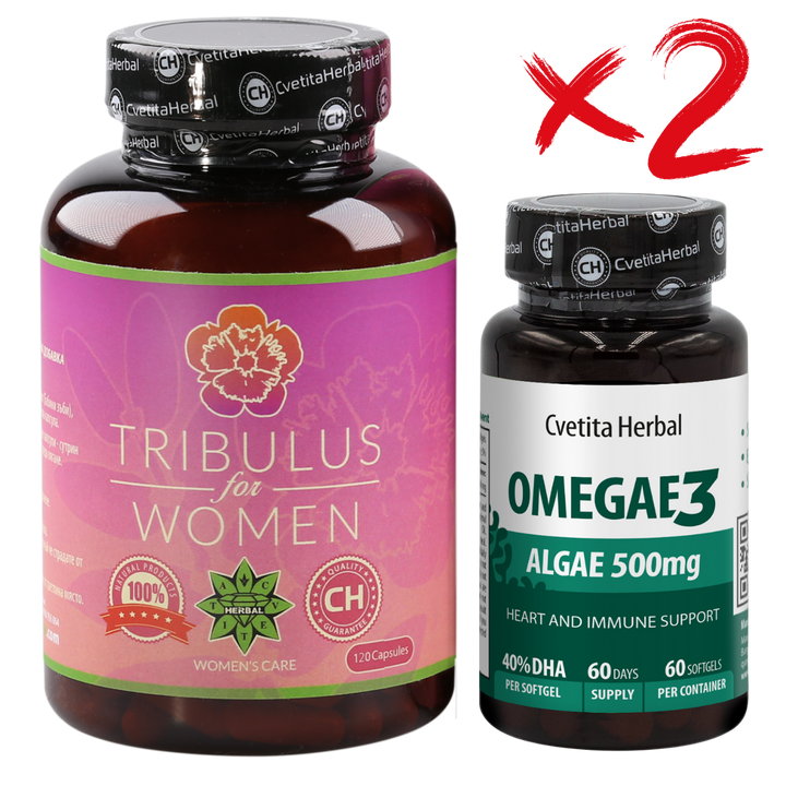 COMBO BALÍČEK PRE ŽENY: Tribulus Women + Omegae 3