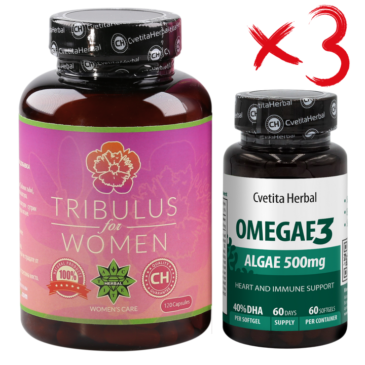 COMBO BALÍČEK PRE ŽENY: Tribulus Women + Omegae 3
