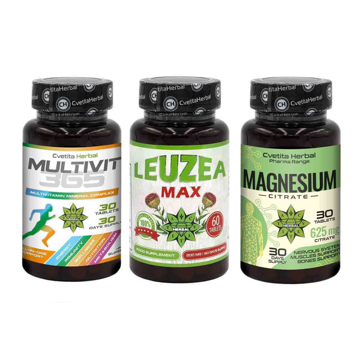 COMBO BALÍČEK POSILNENIE IMUNITY - LEVZEA MAX 60 TABLIET + MULTIVIT 365 + MAGNESIUM 30 TABLIET