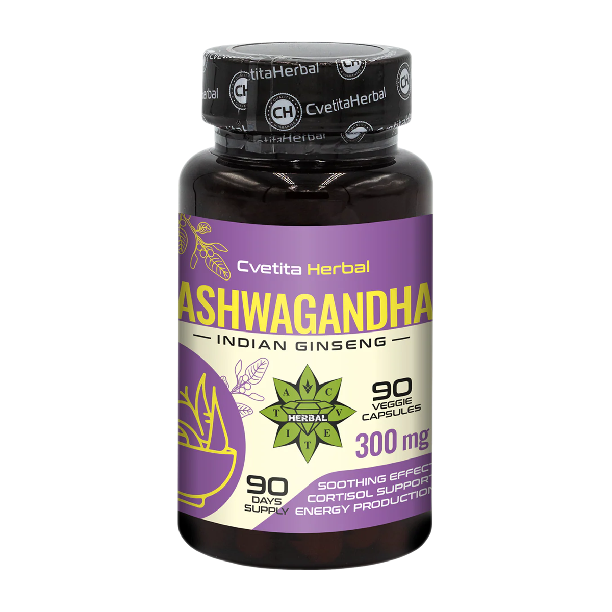 Extrakt z Ashwagandhy - Rastlinný (90 kapsúl x 300 mg)