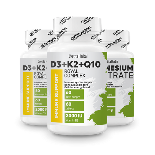 Vitamín D3 + K2 + Q10 (60 tabliet)