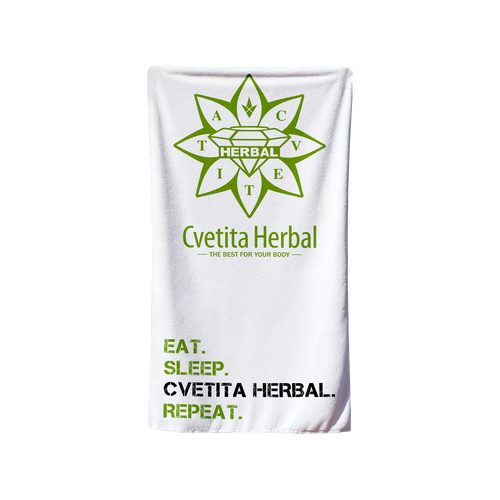 Plážová osuška Cvetita Herbal – osuška s logom značky