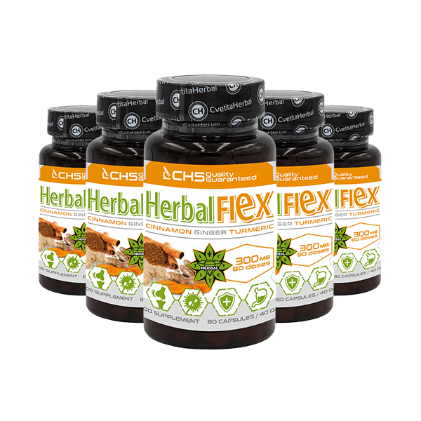 Kurkuma, Zázvor, Cejlónska škorica - Herbal Flex (80 kapsúl x 300mg) - Herbal Flex