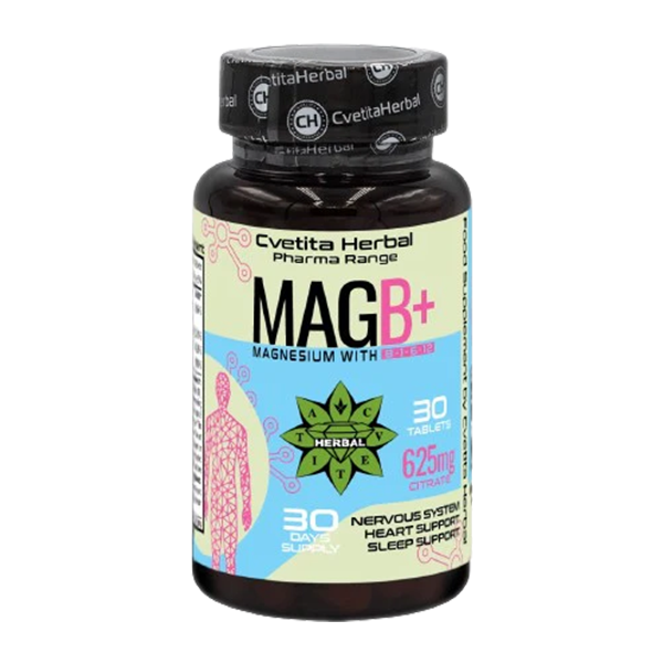 Horčík s vitamínovým B komplexom - B1, B6, B12 (30 tabliet)
