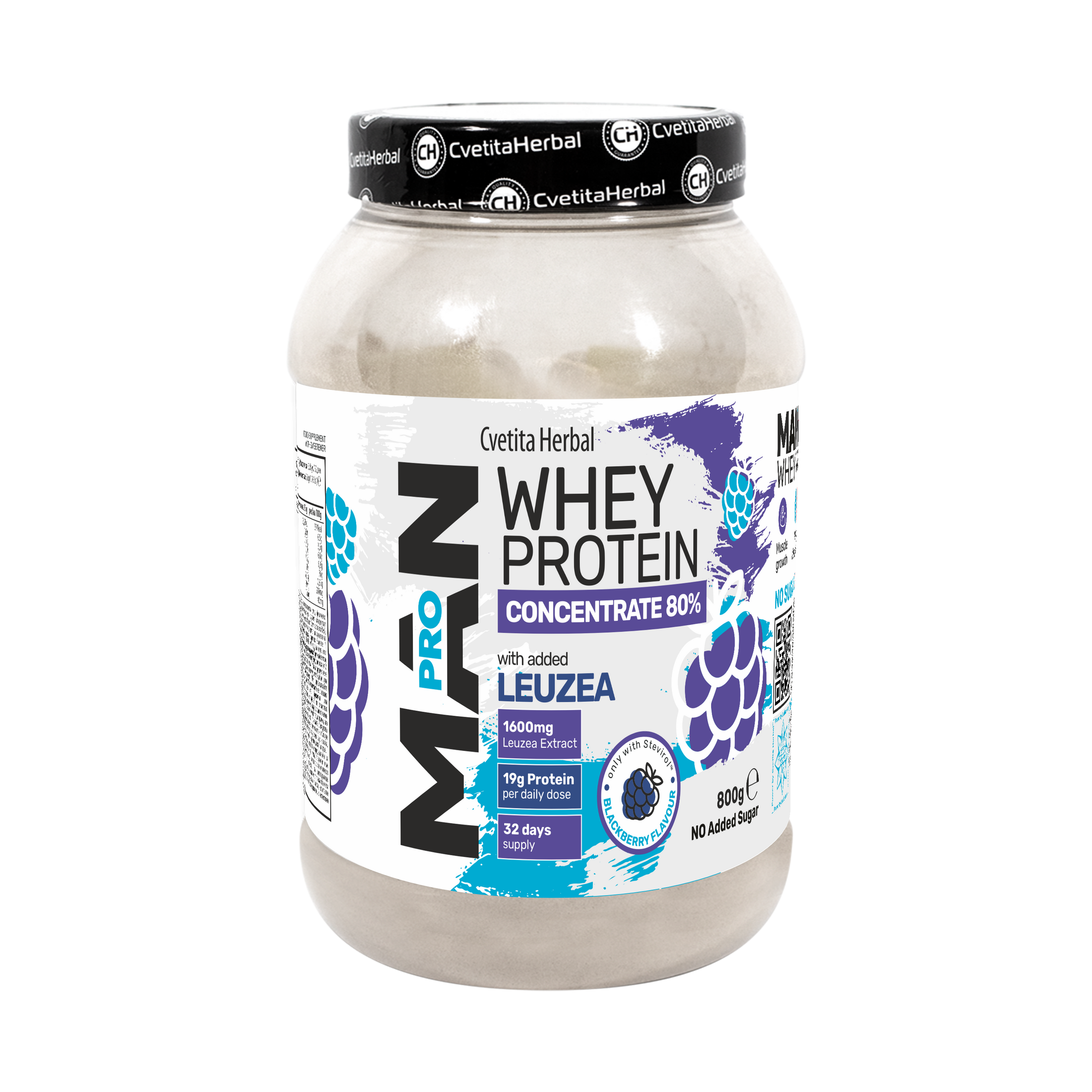 Srvátková bielkovina s leuzea a papájovými enzýmami - MAN PRO WHEY CONCENTRATE (800 g)
