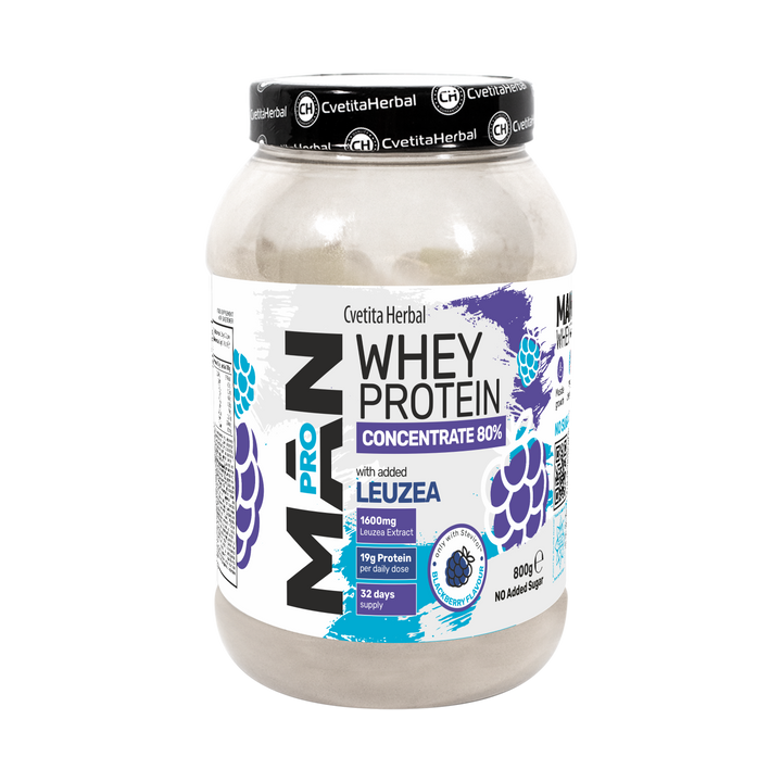 Srvátková bielkovina s leuzea a papájovými enzýmami - MAN PRO WHEY CONCENTRATE (800 g)