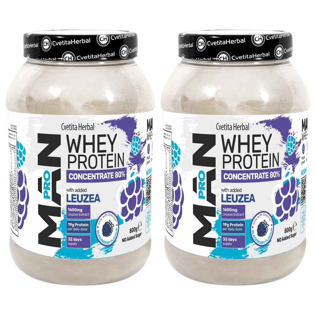 Srvátková bielkovina s leuzea a papájovými enzýmami - MAN PRO WHEY CONCENTRATE (800 g)