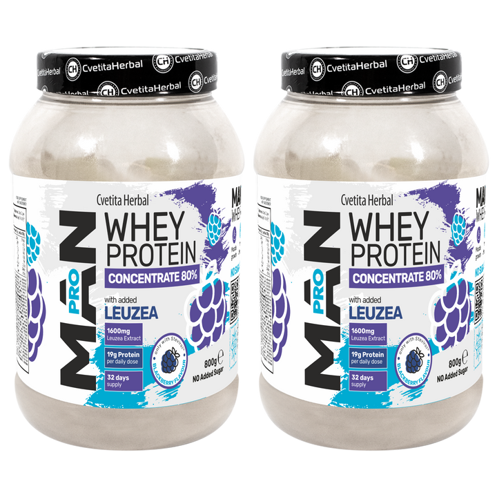 Srvátková bielkovina s leuzea a papájovými enzýmami - MAN PRO WHEY CONCENTRATE (800 g)