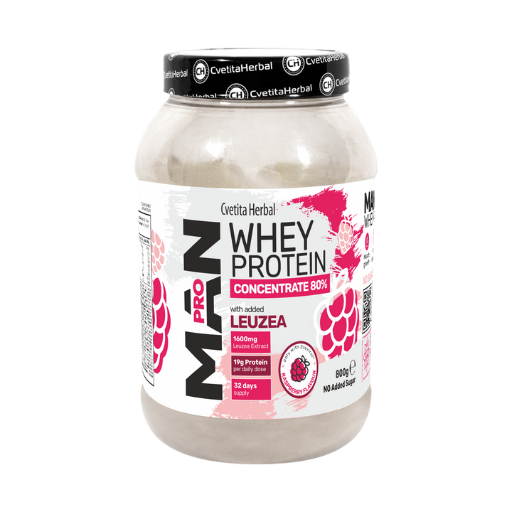 Srvátková bielkovina s leuzea a papájovými enzýmami - MAN PRO WHEY CONCENTRATE (800 g)