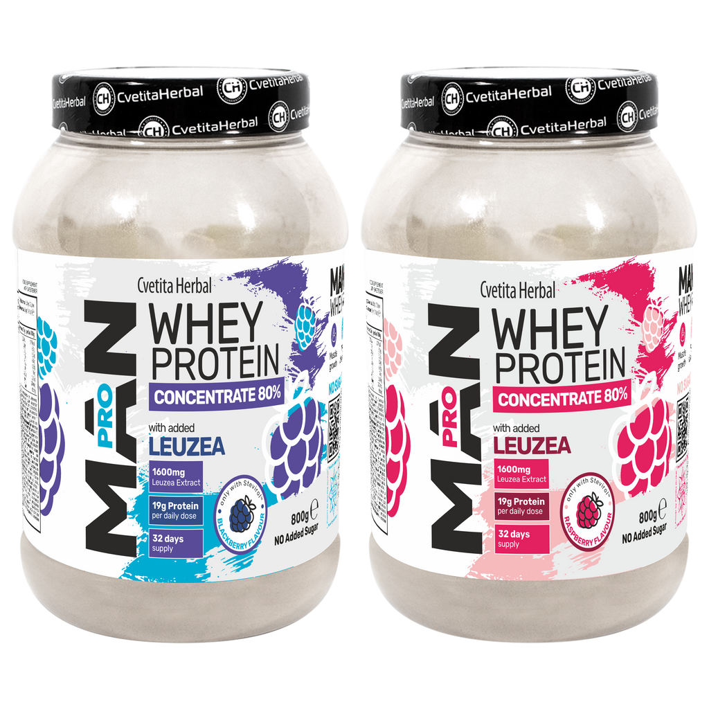Srvátková bielkovina s leuzea a papájovými enzýmami - MAN PRO WHEY CONCENTRATE (800 g)