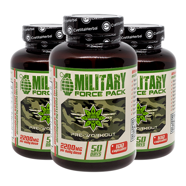 Bylinky a aminokyseliny - Military Force Pack (100 kaps x 1100 mg)