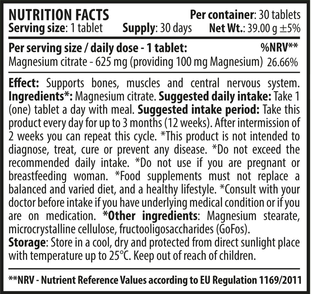 Magnesium Citrate 30 tabliet