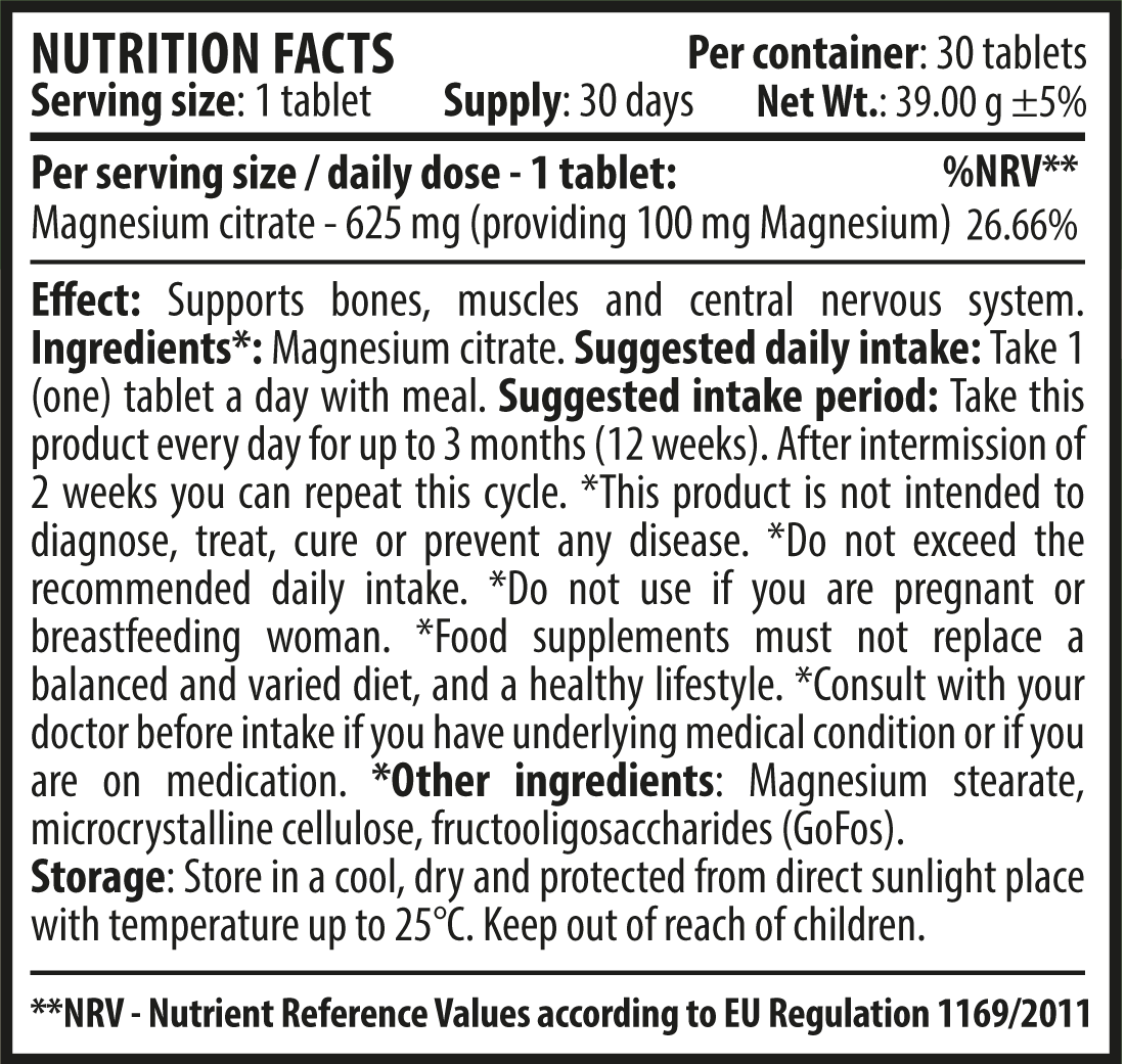 Magnesium Citrate 30 tabliet