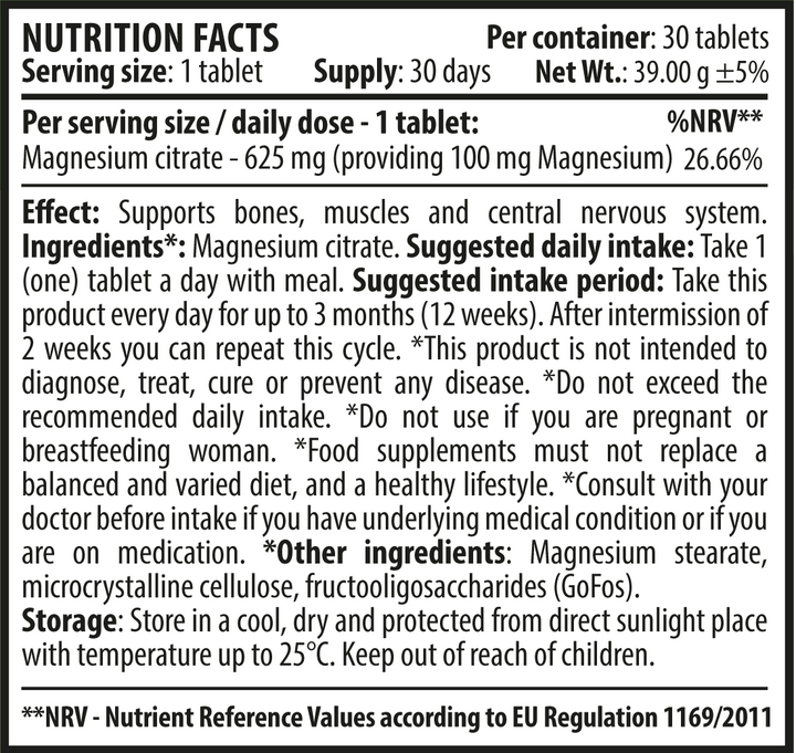 Magnesium Citrate 30 tabliet