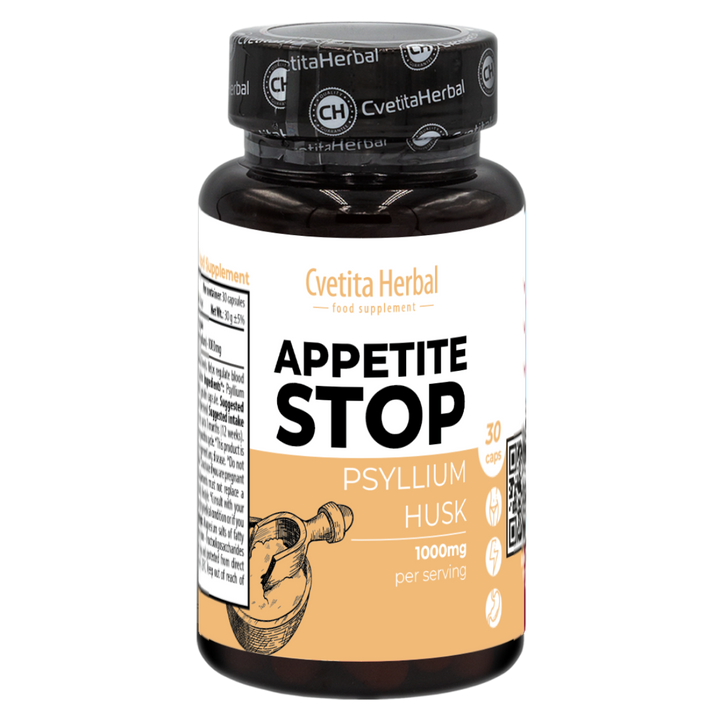 Jablčný ocot "Biely babka (Psyllium)" - Appetite Stop (30 kapsúl x 1000 mg)