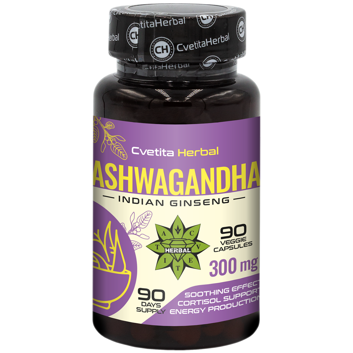 Extrakt z Ashwagandhy - Rastlinný (90 kapsúl x 300 mg)