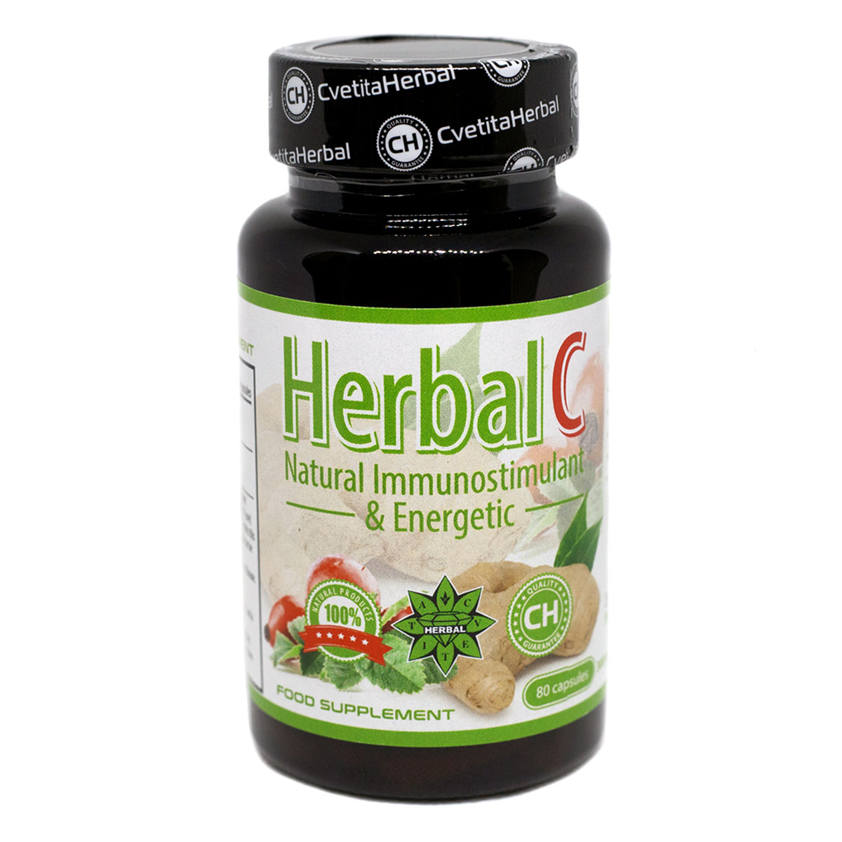 Vitamín C a Zázvor - Herbal C (80 kapsúl x 300 mg)