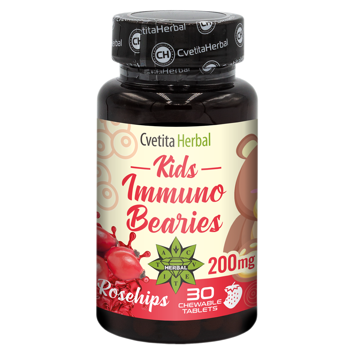 Detský imunitný stimulant "Šípka" - Kids Immuno Bearies (30 tabliet)