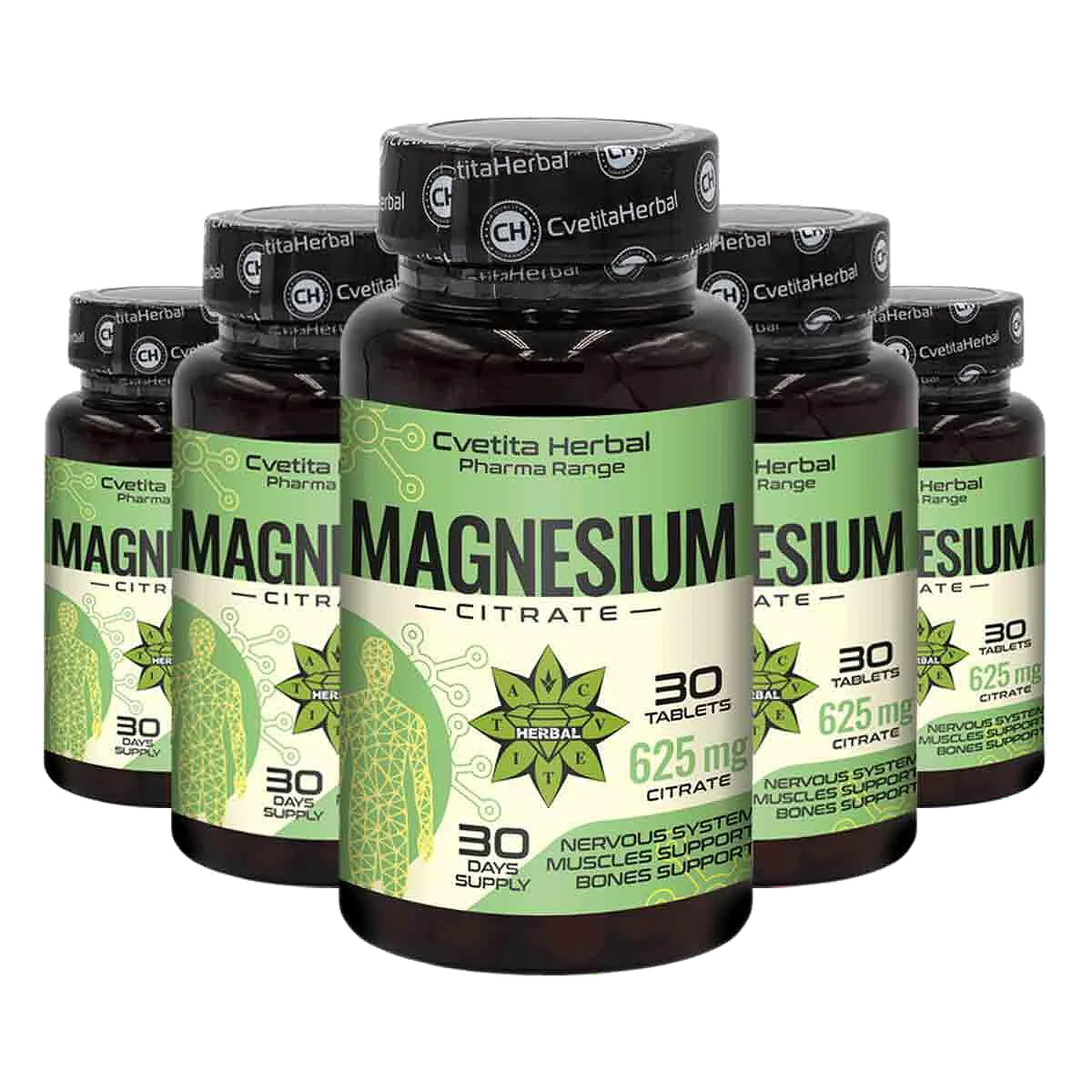 Magnesium Citrate 625mg - Citrát horčíka - 30 tabliet
