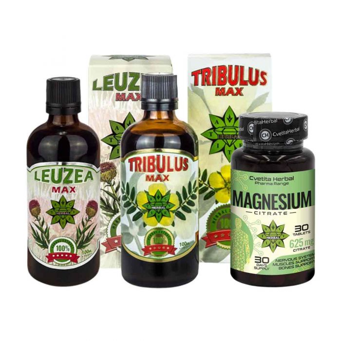 COMBO BALÍČEK: Leuzea Max + Tribulus Max + Magnesium (30 tabliet)