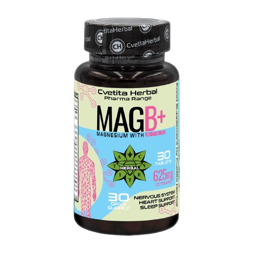 Horčík s vitamínovým B komplexom - B1, B6, B12 (30 tabliet)